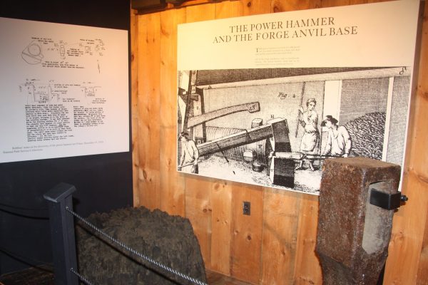 MA Saugus Iron Works museum – anvil base and hammer head – NPS Kevin Turausky MA Saugus Iron Works museum - anvil base and hammer head - NPS Kevin Turausky